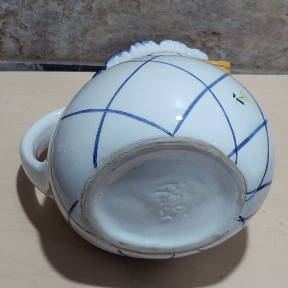 Vintage Italian Ceramic Rooster Chicken Pitcher Watering Jug Hand Painted - Picture 4 of 13